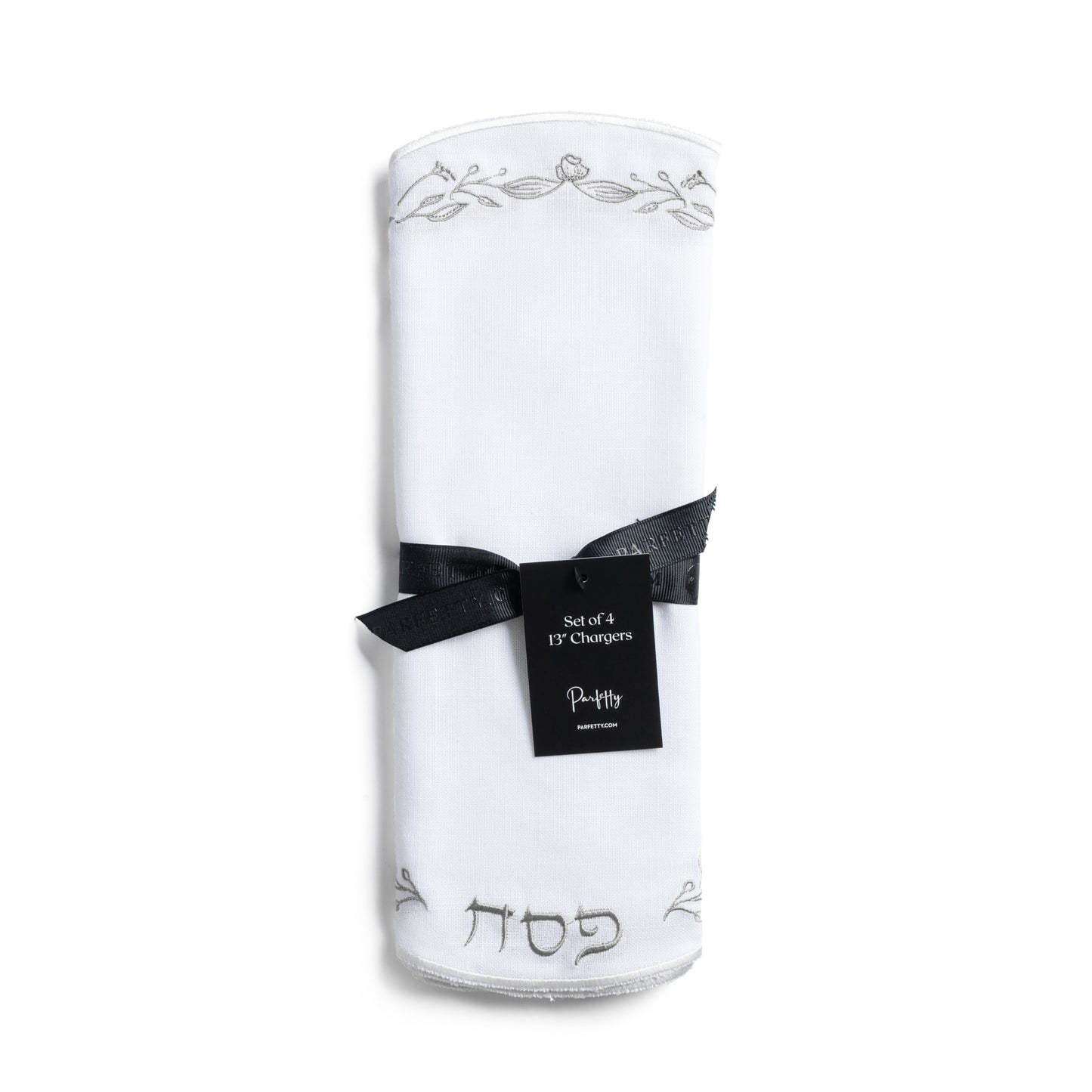 Classic Embroidered Chargers - Silver