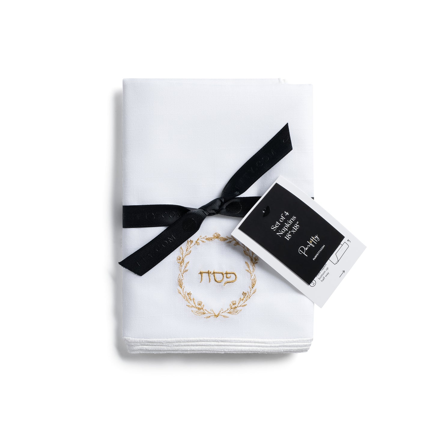 Classic Embroidered Napkin - Gold