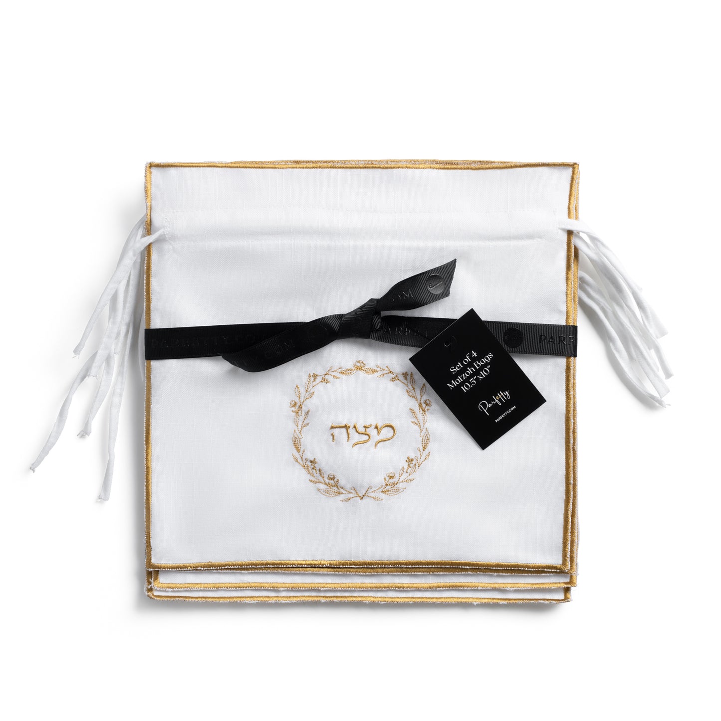 Classic Embroidered Matzoh Bag - Gold