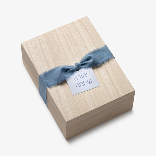 Blue Floral Wood