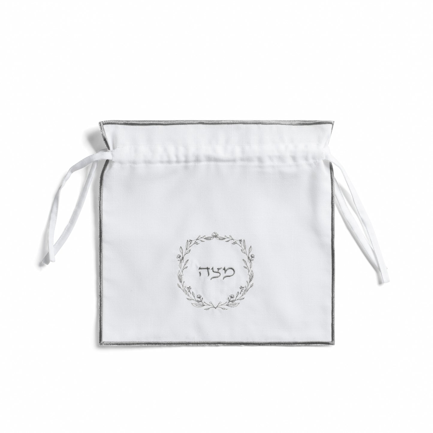 Classic Embroidered Matzoh Bag - Silver