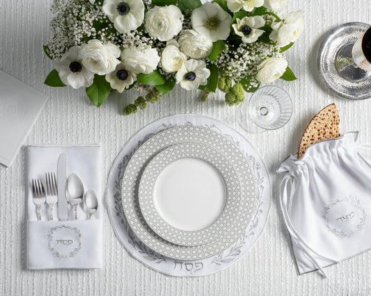 Classic Embroidered Set - Silver