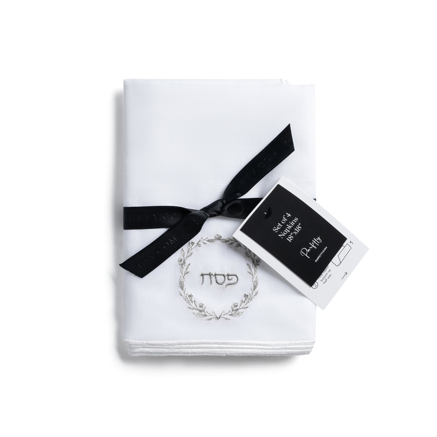 Classic Embroidered Napkin - Silver
