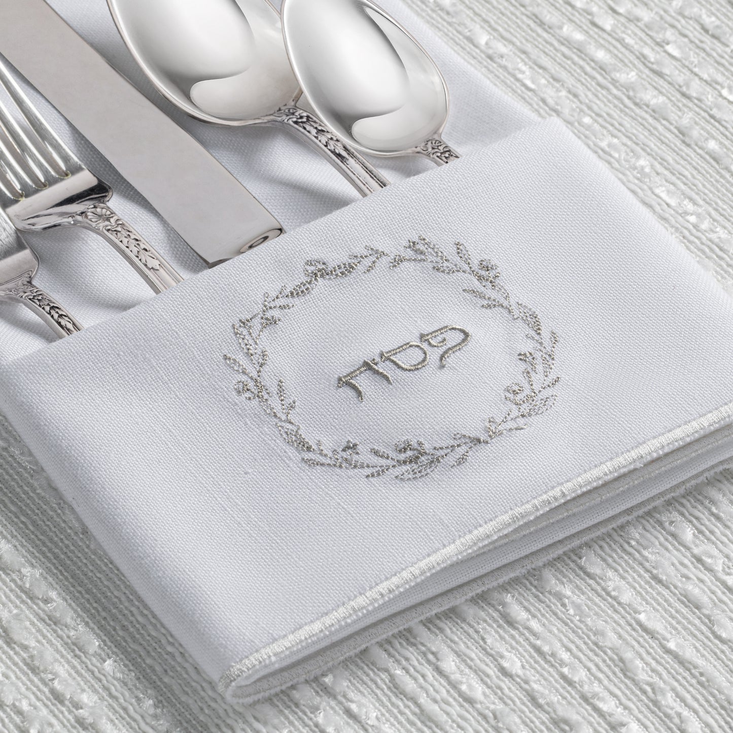 Classic Embroidered Set - Silver