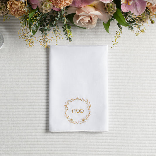 Classic Embroidered Napkin - Gold