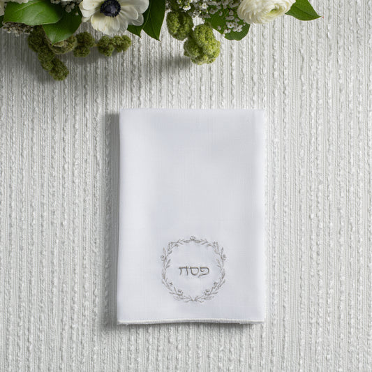 Classic Embroidered Napkin - Silver