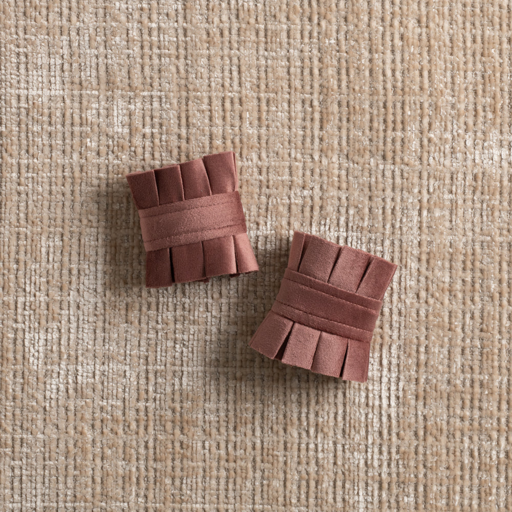 Velvet Pleated Napkin Ring - Taupe