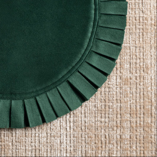 Velvet Pleated Chargers - Hunter
