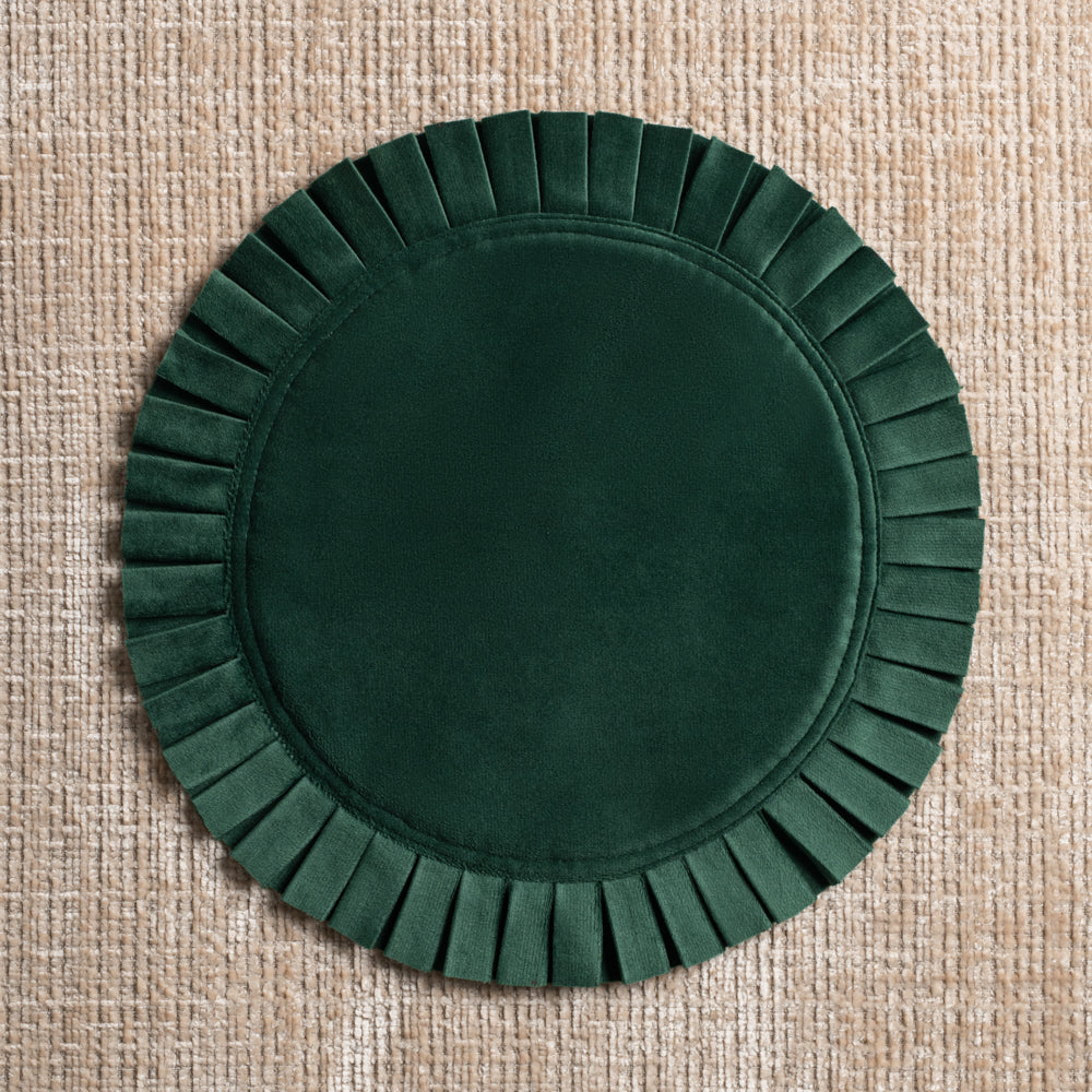 Velvet Pleated Chargers - Hunter