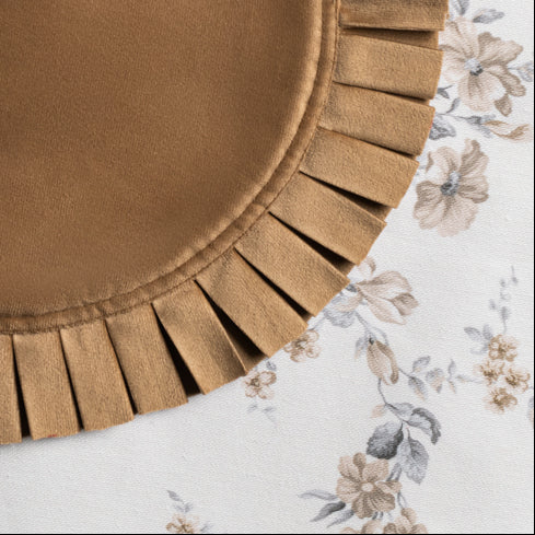 Velvet Pleated Set - Taupe