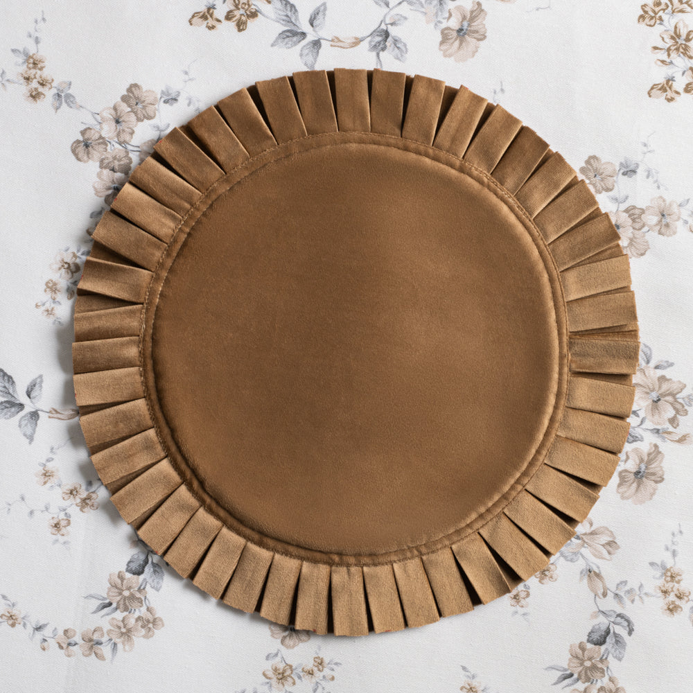 Velvet Pleated Chargers - Taupe