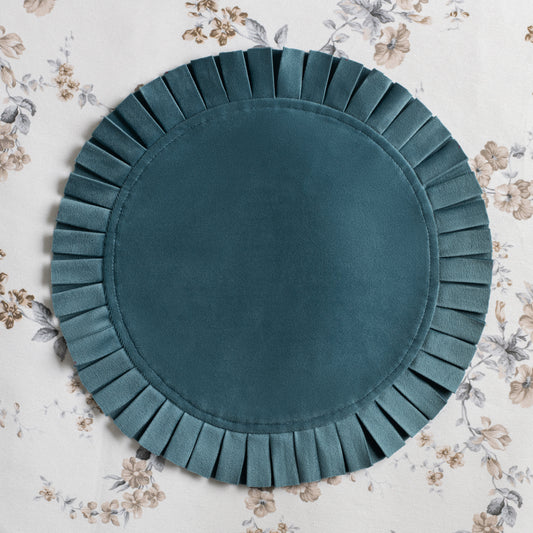 Velvet Pleated Chargers - Dusty Blue