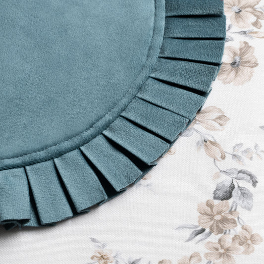 Velvet Pleated Chargers - Dusty Blue