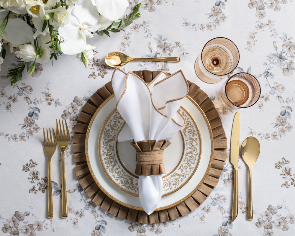 Taupe Blue Edged Napkin