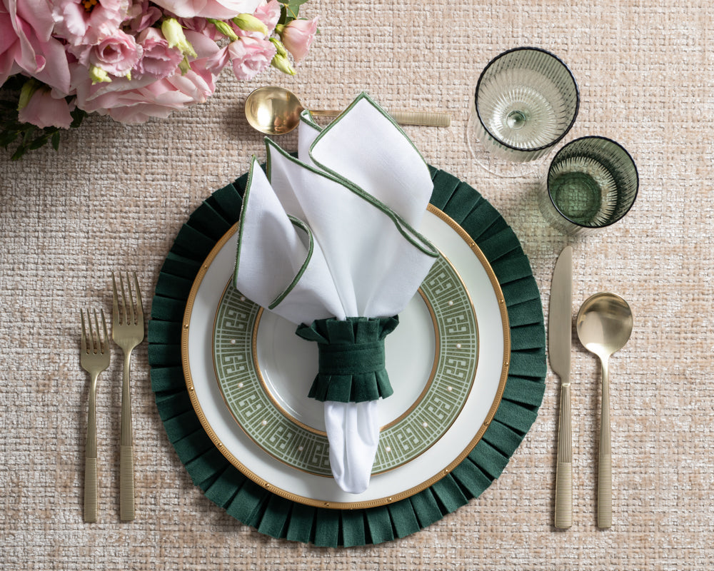 Velvet Pleated Set - Hunter