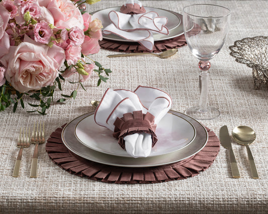Velvet Pleated Set - Mauve