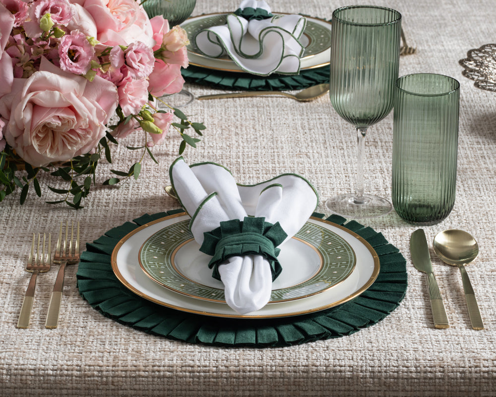 Velvet Pleated Set - Hunter
