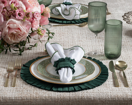 Velvet Pleated Set - Hunter